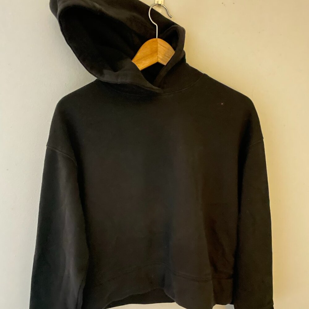 Zara Plain Black Pullover Hoodie Women's Size Medium